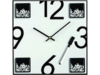 Настенные часы «Today» с 4 рамками для фотографий и маркером на магните, которым можно оставлять записи на циферблате