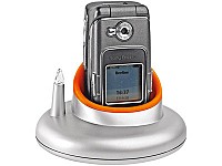 Подставка под мобильный телефон с индикацией входящего звонка silver-orange