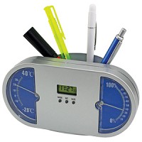 Часы настольные с термометром (Синие)