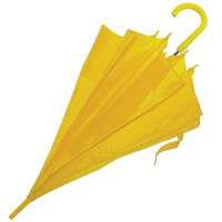 Зонт-трость с пластиковой ручкой, полуавтомат  Желтый