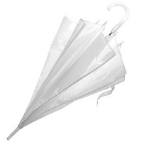 Зонт-трость с пластиковой ручкой, полуавтомат  Белый