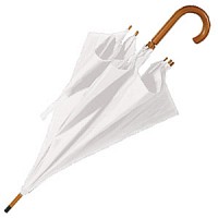 Зонт-трость с деревянной ручкой Белый