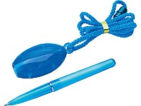 Ручка с держателем на шнуре синяя