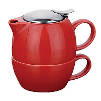 Набор: чайник и чашка красный