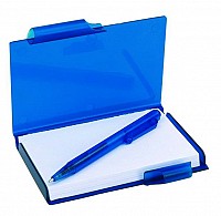 Футляр для записей с ручкой, синий