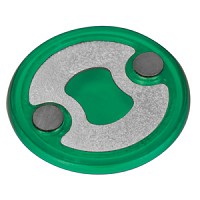Открывалка для бутылок с магнитом зеленый круглый 