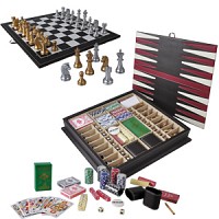  Набор игр: шахматы, нарды, карты, кости и фишки для игры в рулетку 
