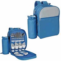 Набор для пикника на 4 персоны в рюкзаке: термоотсек Синий