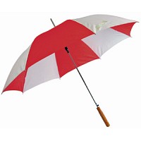 Зонт с деревянной ручкой Бело-Красный