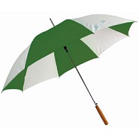 Зонт с деревянной ручкой Бело-Зеленый