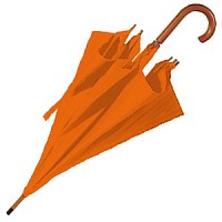 Зонт-трость с деревянной ручкой Оранжевый