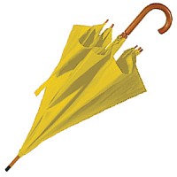 Зонт-трость с деревянной ручкой Желтый