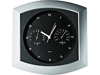 Погодная станция настенная: часы, термометр, гигрометр Silver/Black