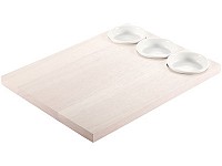 Набор для закусок «Tapas»: деревянный поднос, 3 керамические чаши