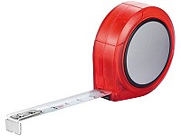 Рулетка 3 м с магнитом и вращающейся плакеткой для логотипа, красная roll