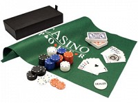 Набор для игры в покер и блэк-джек «Белладжио»: 2 колоды карт, фишки, игровое поле в подарочном футляре