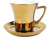 Золотая чайная пара: чашка на 180 мл с блюдцем