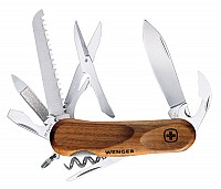 Нож складной WENGER EvoWood 17, орех, 15 функций