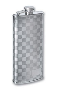 Фляга S.Quire 0,15 л узкая, сталь, серебристый цвет с рисунком