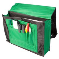 Сумка-портфель, черная с зеленым