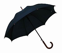 Зонт с деревянной тростью, автомат, черный